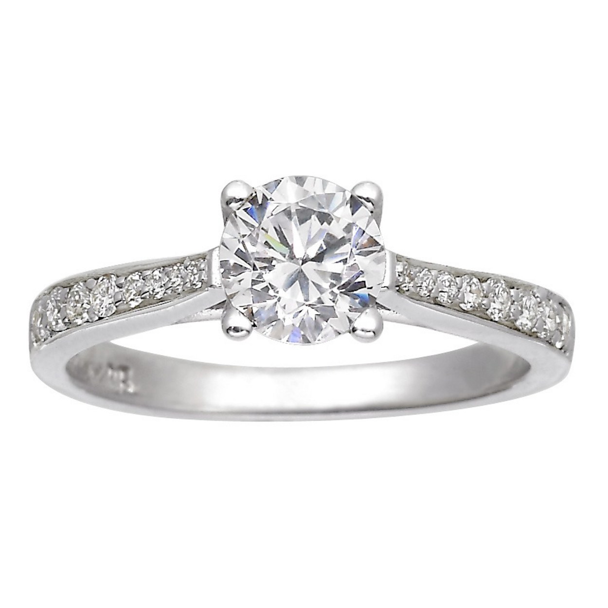 Floral Petal Design Diamond Engagement Ring 0.25ct Center Diamond